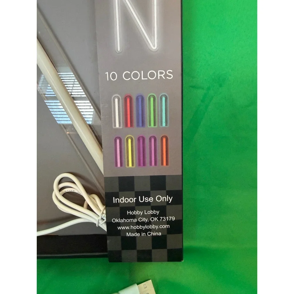 Hobby Lobby LED Letter Wall Sign N 10 Colors USB Powered 8x12 2465821